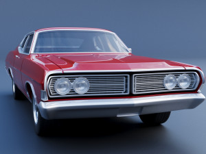 Fo rd Galaxie 500 Fastback 1968 3D Print Model