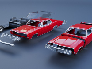 Fo rd Galaxie 500 Fastback 1968 3D Print Model