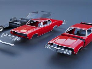 Fo rd Galaxie 500 Fastback 1968 3D Print Model