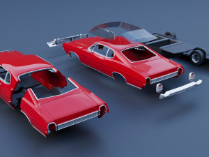Fo rd Galaxie 500 Fastback 1968 3D Print Model