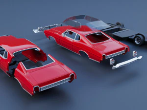 Fo rd Galaxie 500 Fastback 1968 3D Print Model