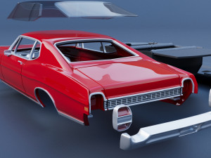 Fo rd Galaxie 500 Fastback 1968 3D Print Model