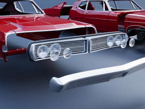 Fo rd Galaxie 500 Fastback 1968 3D Print Model