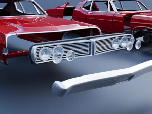 Fo rd Galaxie 500 Fastback 1968 3D Print Model
