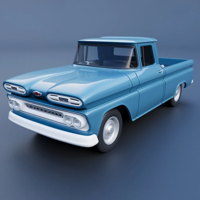 Chevrolet C10 1961 3D Print Model .c4d .max .obj .3ds .fbx .stl .blend 