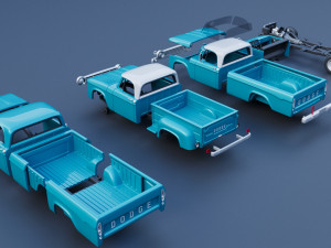Dodge D100 1967 3D Baskı Modeli