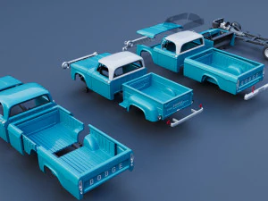 Dodge D100 1967 3D Print Model