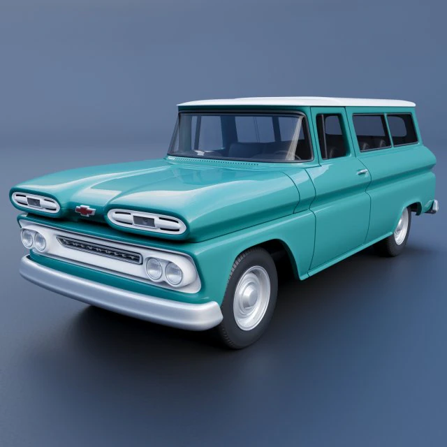 Chevrolet Suburban 1961 3D Print Model .c4d .max .obj .3ds .fbx .stl .blend 