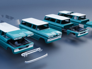 Chevrolet Suburban 1961 3D 打印模型