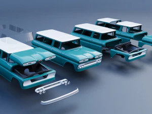Chevrolet Suburban 1961 3D Print Model
