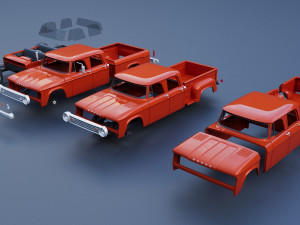 Dodge D200 1967 3D प्रिंट मॉडल