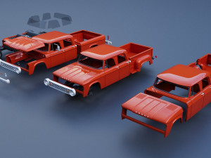 Dodge D200 1967 3D प्रिंट मॉडल