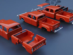 Dodge D200 1967 3D Print Model
