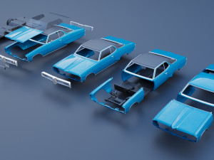 Pontiac Grand Prix 1968 3D-printmodel