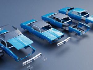 Pontiac Grand Prix 1968 3D-printmodel