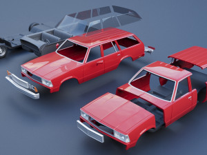 Chevrolet Malibu Wagon 1980 Modèles 3D en vedette