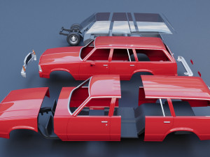 Chevrolet Malibu Wagon 1980 Modèles 3D en vedette