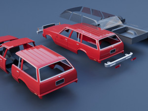 Chevrolet Malibu Wagon 1980 Modèles 3D en vedette