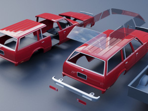 Chevrolet Malibu Wagon 1980 Modèles 3D en vedette