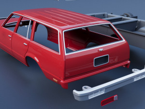 Chevrolet Malibu Wagon 1980 Modèles 3D en vedette
