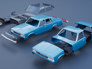 Chevrolet Malibu Malibu 4 Door 1981 Model Cetak 3D