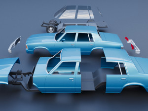 Chevrolet Malibu Malibu 4 Door 1981 Model Cetak 3D