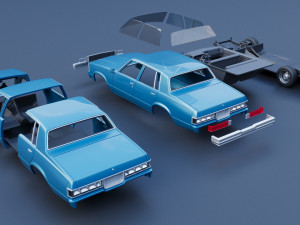 Chevrolet Malibu Malibu 4 Door 1981 Model Cetak 3D
