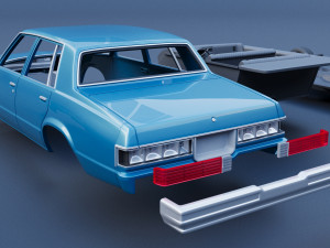 Chevrolet Malibu Malibu 4 Door 1981 Model Cetak 3D