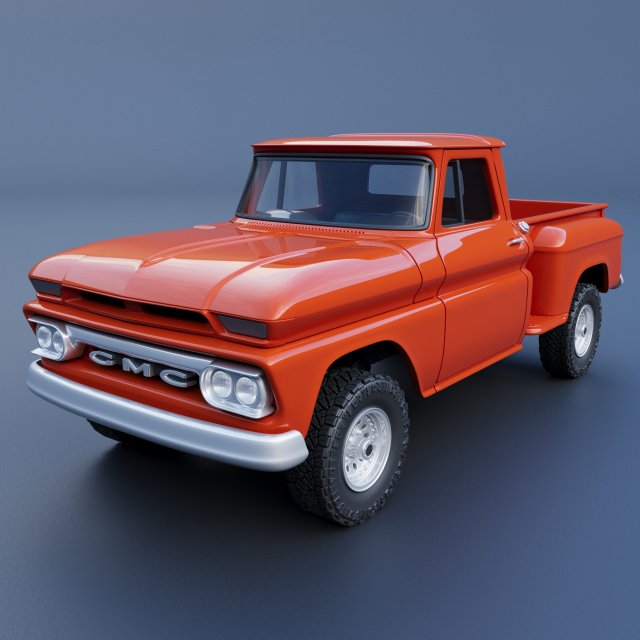 GMC Stepside Pickup 1965 3D Print Model .c4d .max .obj .3ds .fbx .stl .blend 