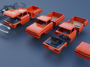 GMC Stepside Pickup 1965 3D Print Model