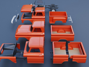 GMC Stepside Pickup 1965 3D Print Model