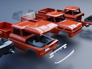 GMC Stepside Pickup 1965 3D Print Model