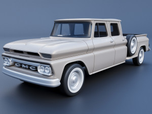 GMC Crew Cab Pickup 1965 3Dプリントモデル
