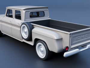 GMC Crew Cab Pickup 1965 3D Baskı Modeli