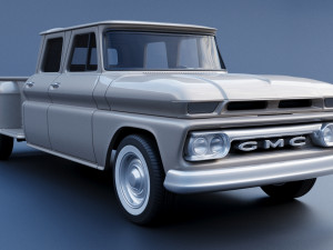 GMC Crew Cab Pickup 1965 3D Baskı Modeli
