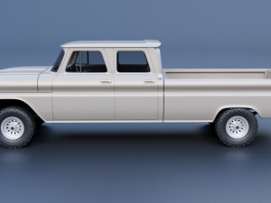 GMC Crew Cab Pickup 1965 3D Baskı Modeli