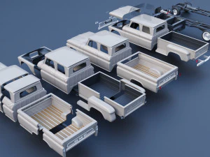 GMC Crew Cab Pickup 1965 3D Print Model