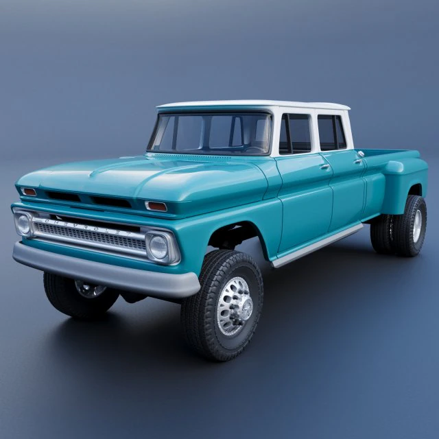 Chevrolet K10 Crew Cab 1965 3D Print Model .c4d .max .obj .3ds .fbx .stl .blend 