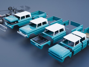 Chevrolet K10 Crew Cab 1965 3D-printmodel