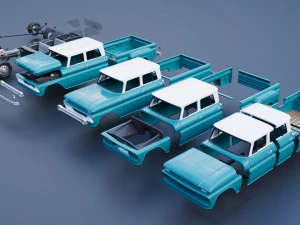 Chevrolet K10 Crew Cab 1965 3D Print Model