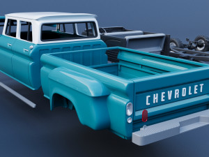 Chevrolet K10 Crew Cab 1965 3D-printmodel