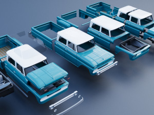 Chevrolet K10 Crew Cab 1965 3D-printmodel