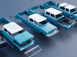 Chevrolet K10 Crew Cab 1965 3D Print Model