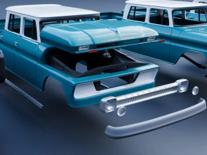 Chevrolet K10 Crew Cab 1965 3D Print Model