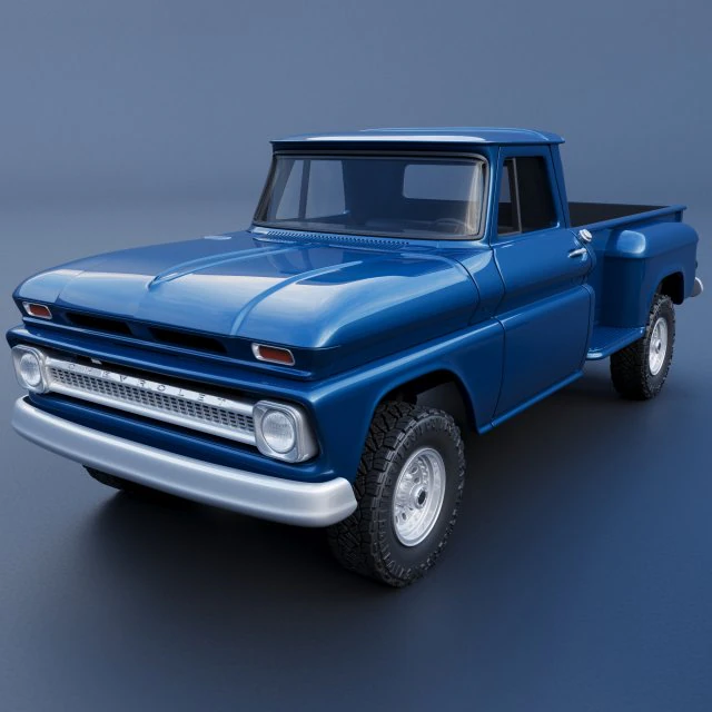 Chevrolet K20 Cama Longa 1965 Modelo de Impressão 3D .c4d .max .obj .3ds .fbx .stl .blend 