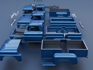 Chevrolet K20 Long Bed 1965 3D Print Model