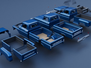Chevrolet K20 Long Bed 1965 3D Print Model