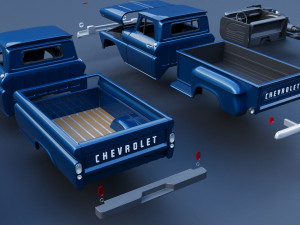 Chevrolet K20 Long Bed 1965 3D Print Model