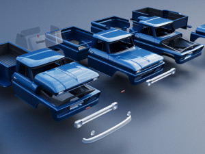 Chevrolet K20 Long Bed 1965 3D Print Model