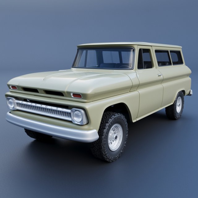 Chevrolet Suburban 1965 Modelo de Impressão 3D .c4d .max .obj .3ds .fbx .stl .blend 